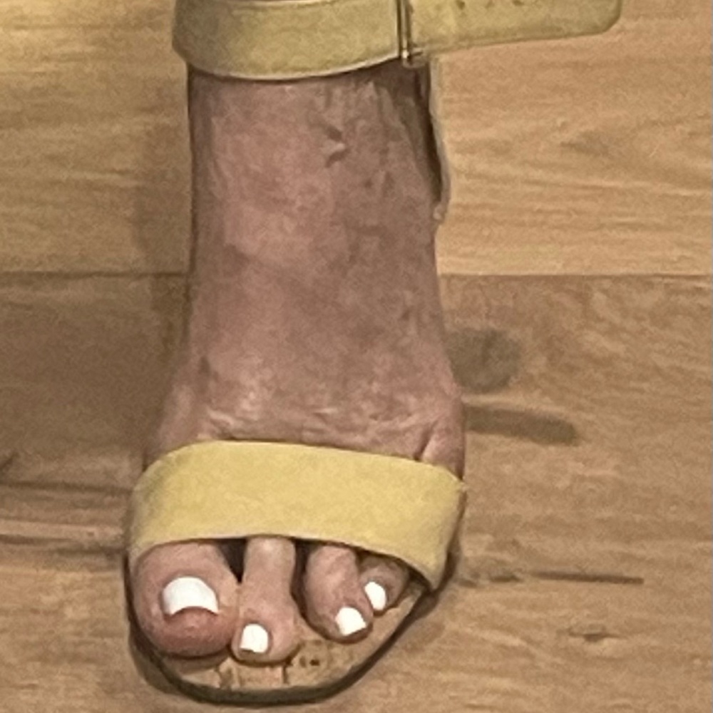 Yellow suede like sandals